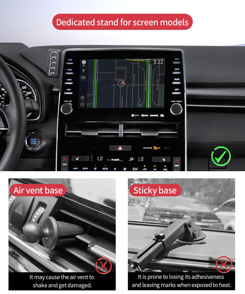 Auto Clamp Car Phone Holder for Toyota Avalon 2019-2022, 9" Screen Mount | Universal Mechanical Clip Cell Phone Mount Accessories Fit iPhone Android,Automobile Cradle GPS Dashboard Navigation Bracket