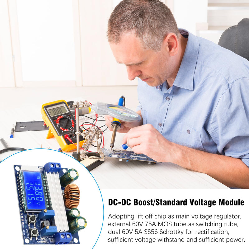 DC-DC Voltage Regulator Binghe 2 Pieces Step Down Converter Buck Boost Converter Buck Converter with LCD Digital Display 5.5-30V to DC 0.5-30V Voltage Regulator Compatible with Arduino