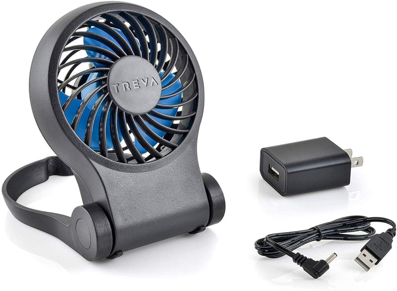 Treva 3.5 Inch Portable Desk Fan with USB Port - Small, Compact, Powerful Airflow, AC Adapter Included 1 PACK USB FAN