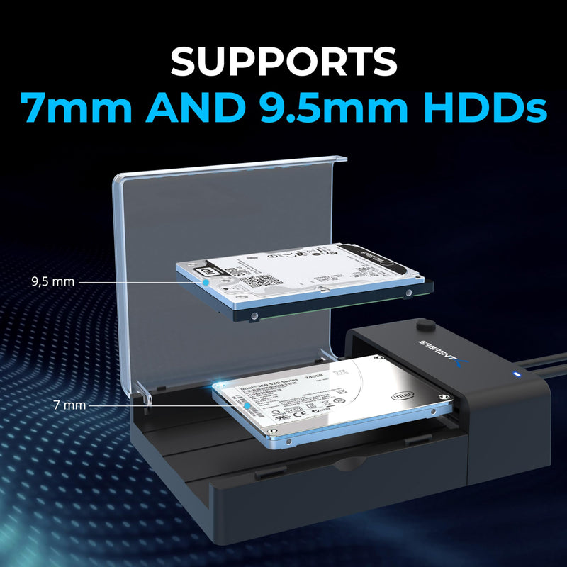 USB 3.0 to SSD / 2.5 Inch SATA I/II/III Hard Drive Adapter+USB 3.0 to SATA External Hard Drive Lay Flat Docking Station for 2.5 or 3.5in HDD, SSD