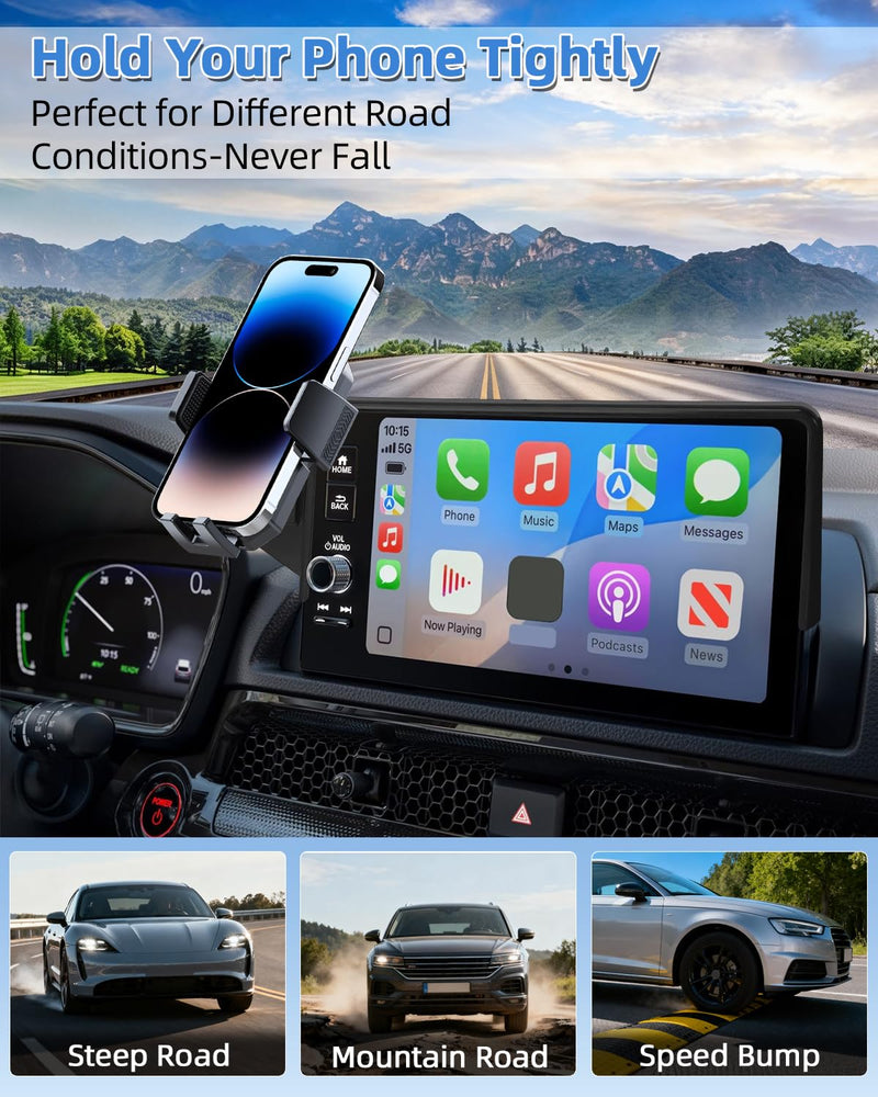 PZK Car Phone Holder for 2020-2022 Mercedes-Benz GLC/C-Class 2019-2021 | 10.25-Inch Screen Auto Lock Car Phone Mount One Button Release Fixed Clip Hands-Free 360° Rotation Fit 4.0-7.0'' Phones GLC 2020-2022 / C-Class 2019-2021 (10.25-Inch)