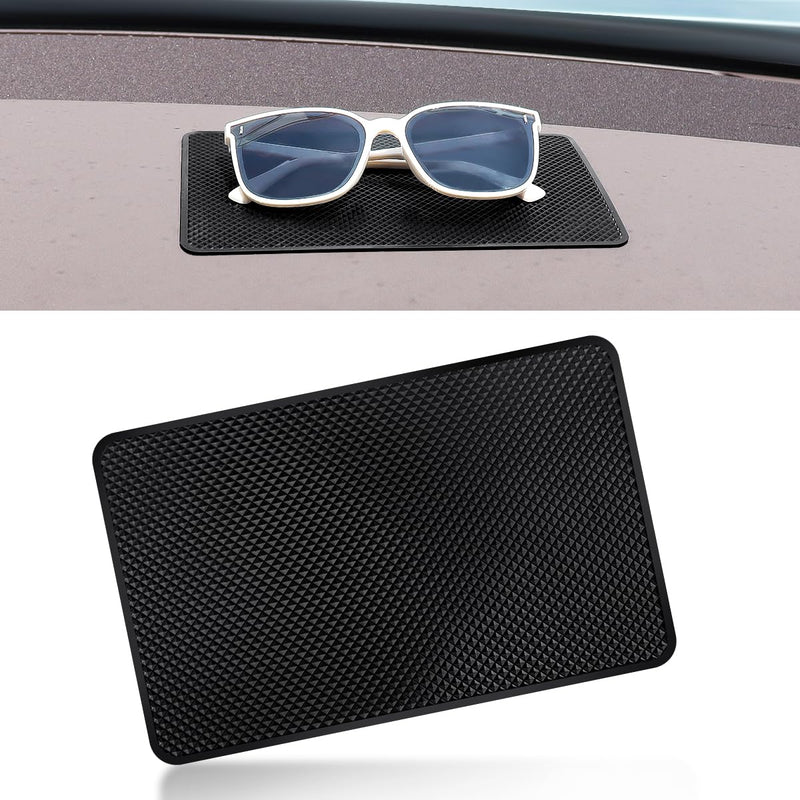 2 Pack Car Dashboard Anti-Slip Rubber Pad, Car Dashboard Non Slip Mat, Black Grid Anti Slip Sticky Pad for Cell Phone, Sunglasses, Keys Electronic Devices (7.5"x 4.7") 7.5"x 4.7"