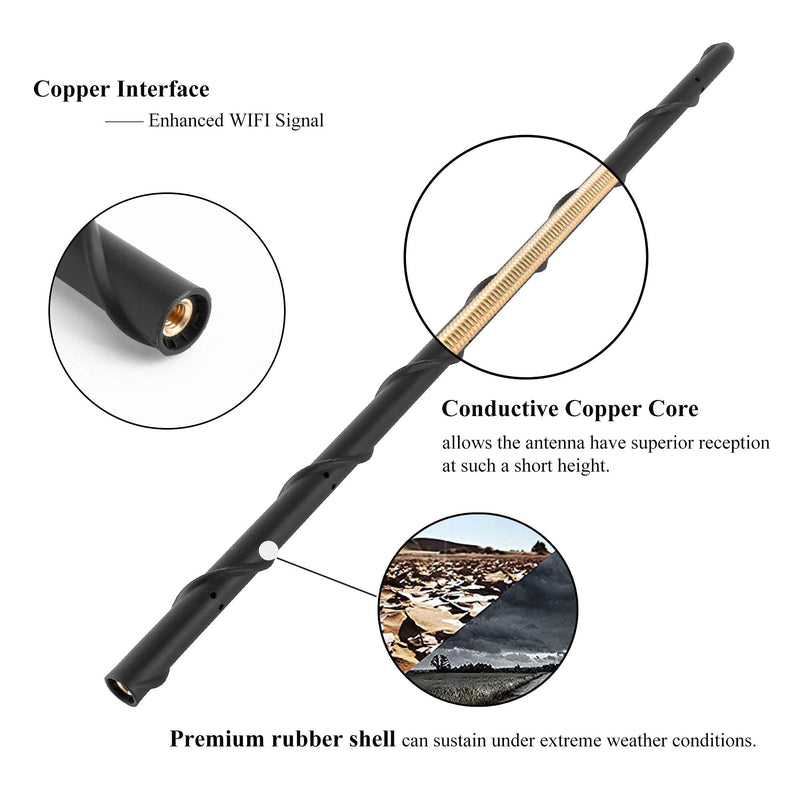 KSaAuto 16 Inch Antenna for 2007-2026 Jeep Wrangler JK JL JKU JLU Gladiator JT, Jeep Exterior Accessories, Jeep Antenna Replacement, Jeep Radio Upgrade Premium Reception 16"