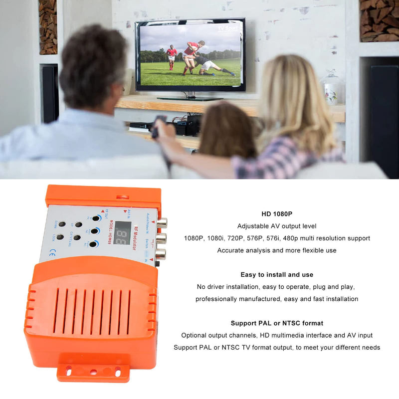 RF Modulator HDMI Modulator for PAL NTSC Format, AV to RF Coaxial Converter, w/Antenna in/Out & Channel Switch, HDMI to RF, for Home TV, HDTV Tuner, Game Console PS3 AC 90‑240V