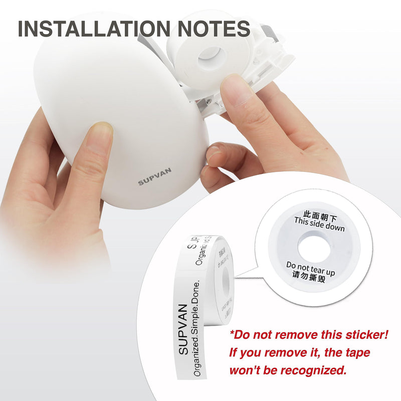 [AUSTRALIA] - Label Maker Tape SUPVAN E10 Adapted Label Print Paper Refill Size 2 Packs Continous 0.59inx19.68ft Thermal Laminated Waterproof Self-Adhesive Multipurpose Labeling Tape Replacement 