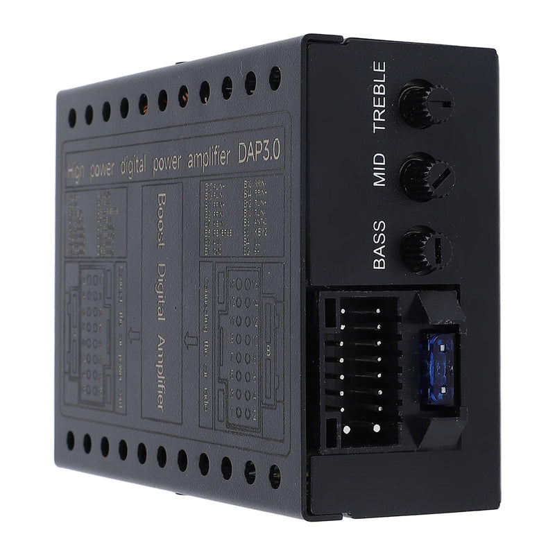 Digital Car Amplifier, 4 Channels 50Wx4 60Wx4 Power Amplifier with DSP, AB Class Technology, Clear Sound Output, Bass Treble Adjustable, Metal Material, DC12V