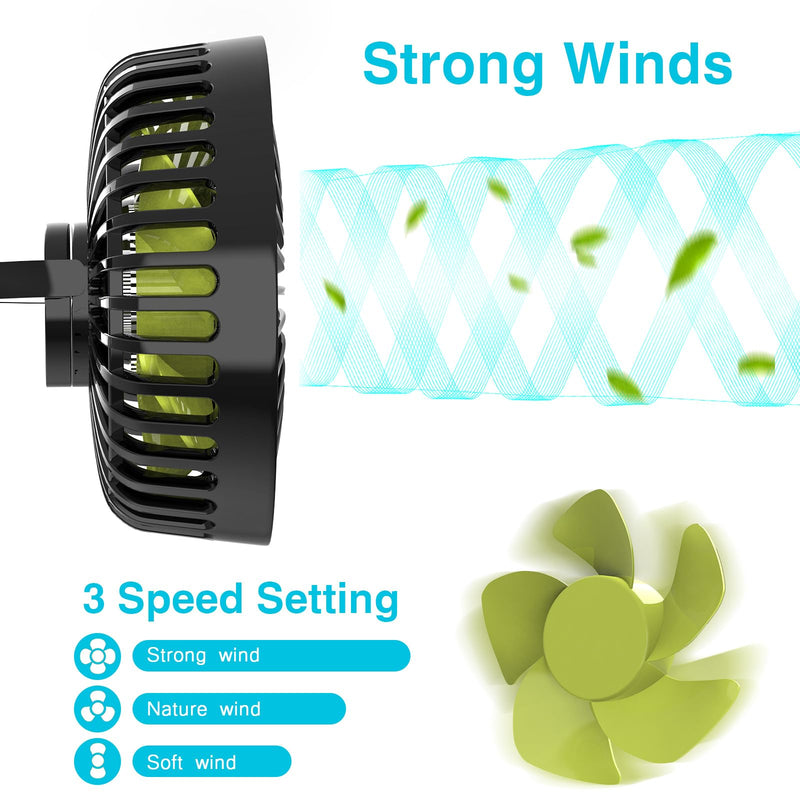 Dealswin USB Single Head Car Fan and USB Dual Head Car Fan for Backseat for Kids