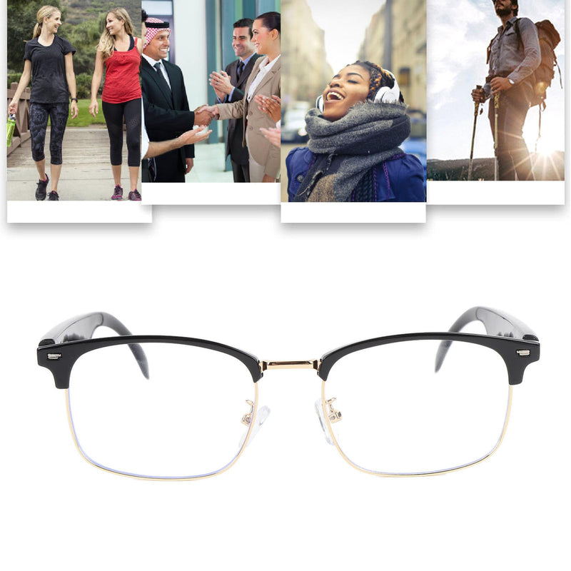 Fockety AI Translator Smart Glasses for Men Women, Real Time Translation AI Glasses with Camera & Bluetooth, Speaker & Voice Assistant, AI Translation Glasses for Travel, Business, (Gold) Gold