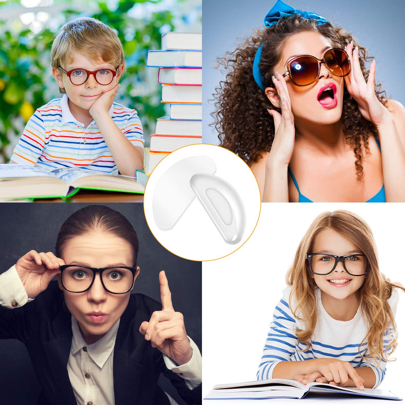 Adhesive Nose Pad, 12 Pairs Eyeglass Nose Pads Stick On Silicone Anti-Slip for Glasses Sunglasses Thin Nose Pads Eyeglasses (6-Black & 6-Clear) 6 Black & 6 Clear