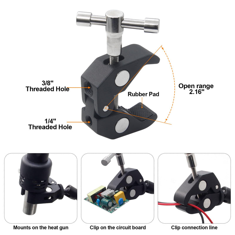[AUSTRALIA] - Helping Hands Soldering,360 Degree Rotation Hot Air Gun Frame, Camera Mounts Clamps Heat Gun Bracket Third Hand Tool for Soldering,Magnetic Helping Hands 