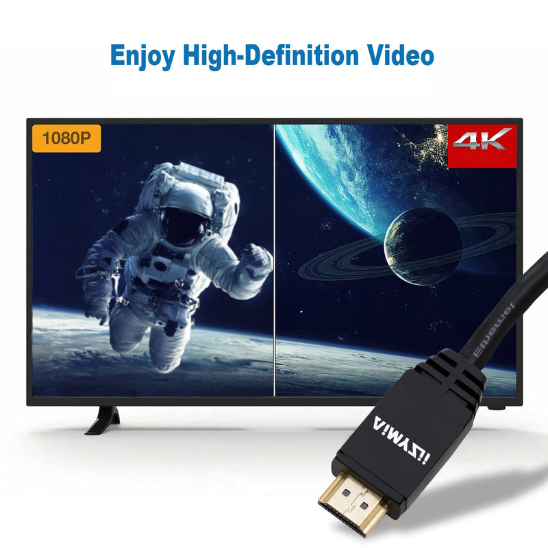 HDMI Cable 100 Feet Aimyzii 4K HDMI 2.0 Cable with Built-in Signal Booster Support 4K 3D 2160P 1080P HDCP2.2 Ethernet ARC and Bandwidth 18Gbps-Black