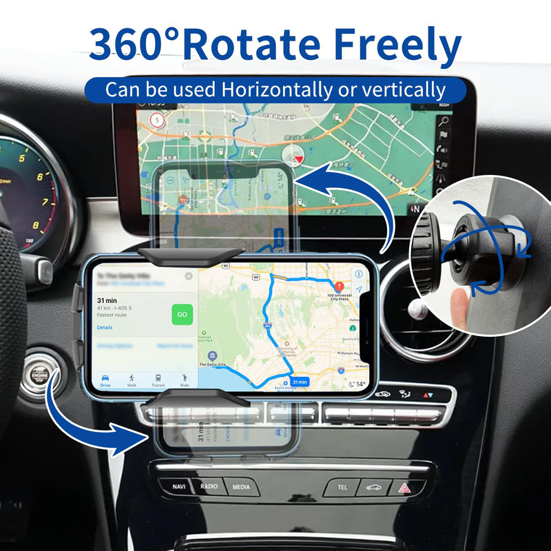 Car Phone Mount Fit for Mercedes Benz 2015-2021 C-Class & 2016-2022 GLC Phone Holder Navigation，for Cellphone Mobile Cradle Auto Accessories Bracket Anti-Shake，360 Degree Rotation，for All Cell Phones