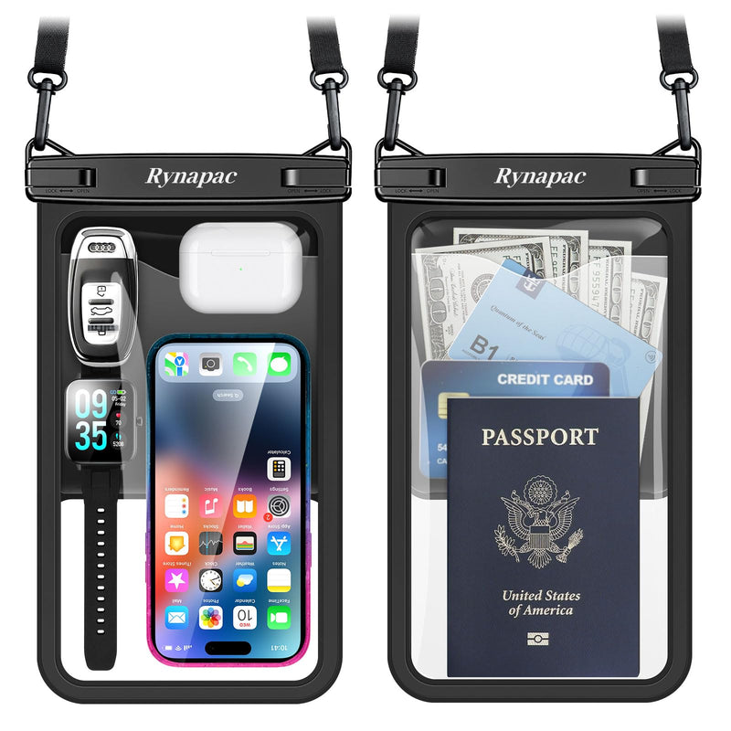4 Pack Waterproof Phone Pouch, 10in Large Waterproof Phone Pouch 2Pack + 8.5in 2Pack Floating Waterproof Phone Case with Lanyard for iPhone 16 15 Pro Max, Galaxy S24 S23 Ultra, Cruise Ship Essentials