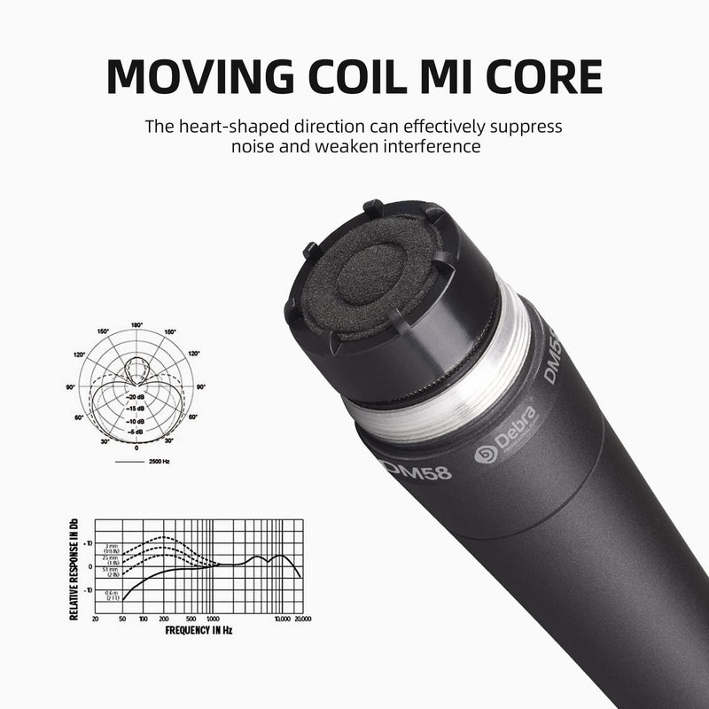 D Debra Wired Dynamic Microphone, Cardioid Dynamic Vocal Handheld Mic with Mic Clips, Suited for Speakers, Karaoke Singing Machine, Amp, Mixer Audio