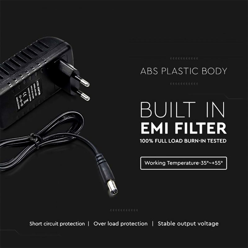 V-TAC Power Supply Adapter 12 V 42 W 3.5 A for Cameras, LED Strips, Modem - Transformer 12 V - Power Adapter for Screens and Electronic Devices - Input AC 100-240 V - Euro Plug 42 watts
