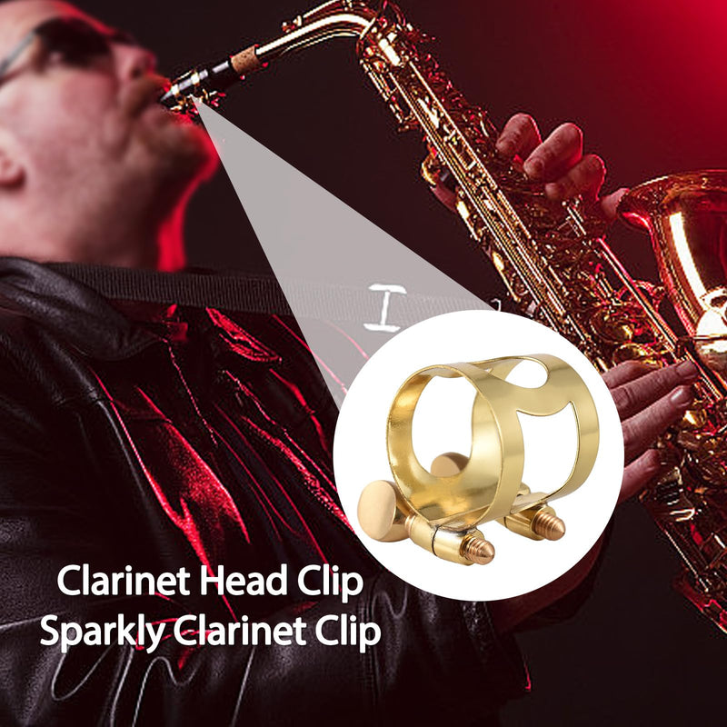 Btuty Tenor Saxophone Mouthpiece Tenor Saxophone Ligature Tenor Sax Mouthpiece Tenor Sax Ligature Brass Ligature Fastener Adjustable Double Screw Gold-Tenor