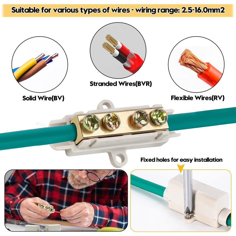 LPZMPZ Cable Connector Terminal Strip for 2.5 to 16 mm² Wire Terminal Block Connection Clamps Conductor Clamps Electric Main Cable Branch Terminal Terminal Terminal 1000 V 100 A