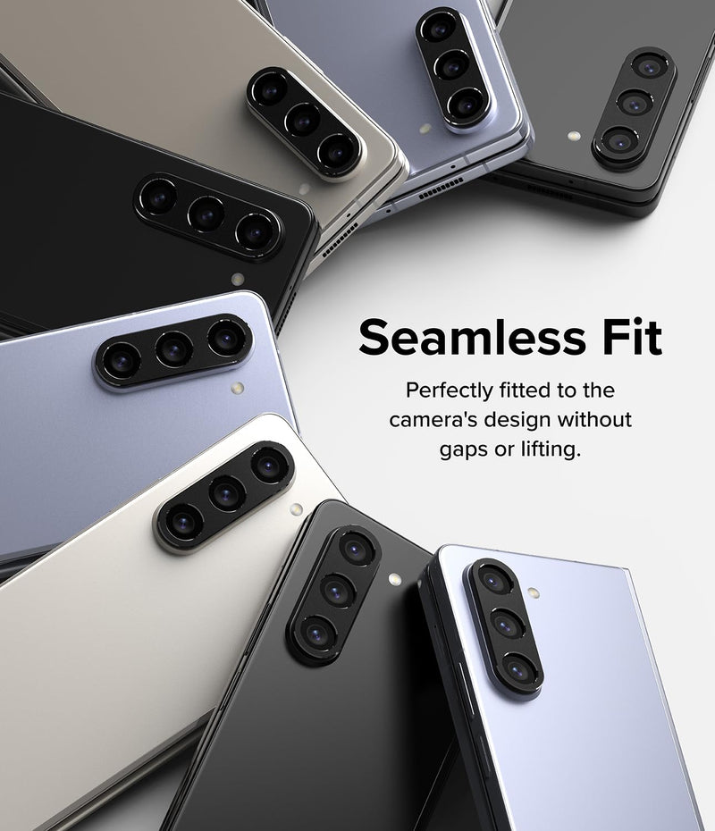 Ringke Camera Styling [Stylish Aluminum Frame] Compatible with Samsung Galaxy Z Fold 5 Camera Lens Protector, Protective Metal Cover for Women, Men - Black