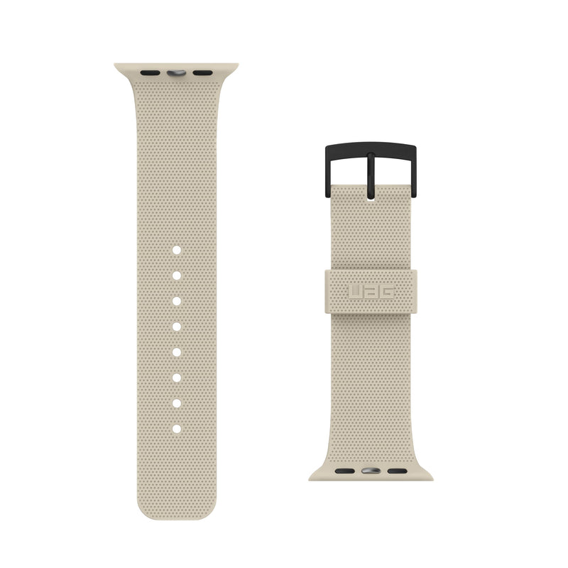 URBAN ARMOR GEAR UAG Compatible with Apple Watch Band 42/41/40mm & 49/46/45/44mm iWatch Series Ultra 3/Ultra 2/Ultra/4-11/SE3/SE2/SE DOT, Sport Soft Silicone Breathable Replacement Watch Strap Dune