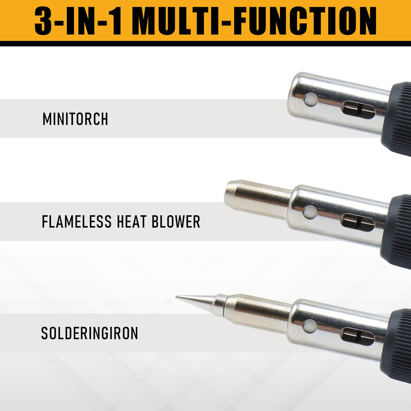 CCLIFE Soldering Iron Set Gas Soldering Iron 13 Butane Soldering Iron with Flux Soldering Wire Soldering Set for Soldering, Hot Cutting, Welding, Pyrography, Wood Engraving, Jewellery Making (Upgrade) Gas soldering iron (upgrade)