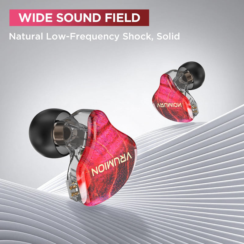 IEM,1BA+1DD 2 Driver in Ear Monitor,HiFi Earbuds Wired,Gaming Earbuds,Hybrid IEMS Earphones with Wooden Handmade Craft Surface Cover,Detachable Cable for Musician,Pop Rock R&B -Without Mic