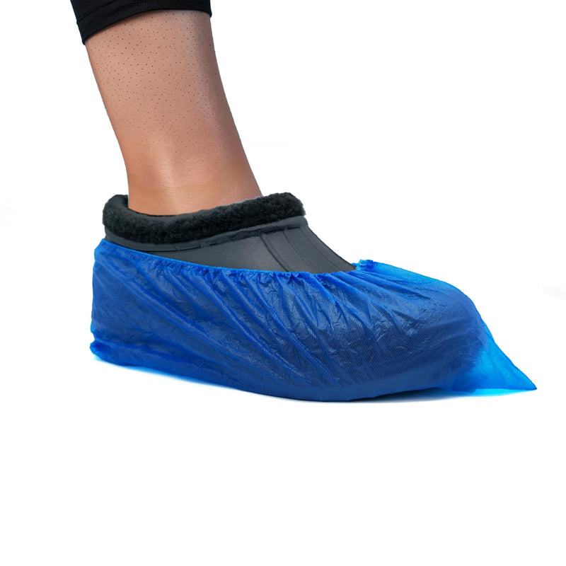 Medimex Disposable Shoe Covers, Blue, 15 x 36 cm, Pack of 200, Latex-Free, Waterproof, Non-Slip, CPE Material, Ideal for Medicine, Crafts, Household and Outdoor Protection