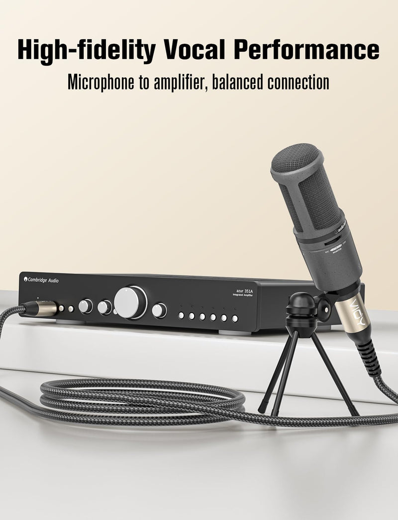 VIOY XLR to 6.35mm Cable 32.8 FT, 1/4 Inch TRS to XLR Female Balanced Microphone Cable for Mixers, Amplifiers, Speakers, Dynamic Microphones, CD Players, Electronic Piano, Karaoke Machines 32.8FT