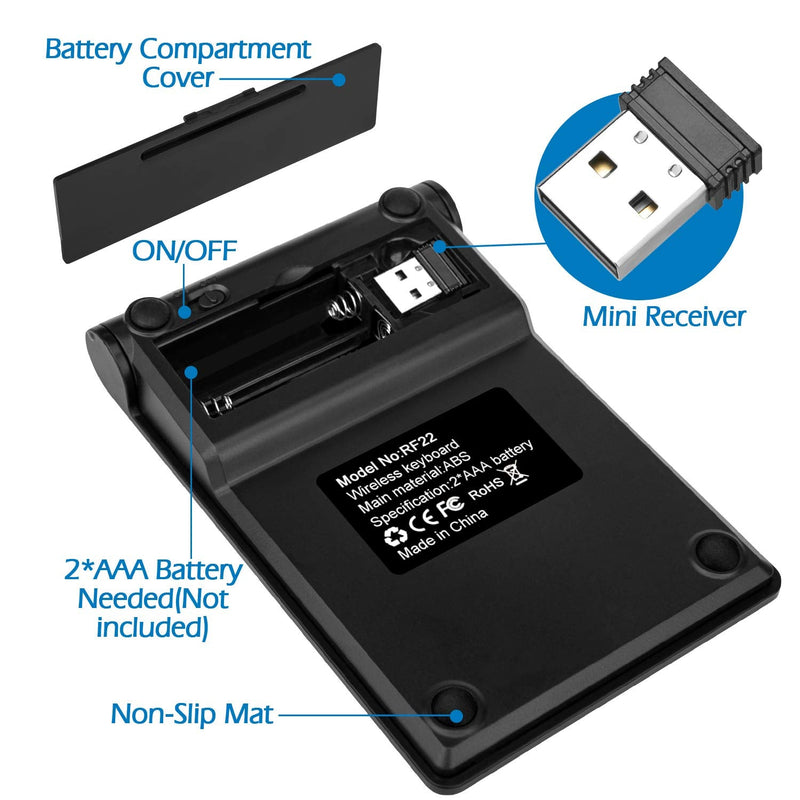 [AUSTRALIA] - Wireless Number Pads, Numeric Keypad Numpad 22 Keys Portable 2.4 GHz Financial Accounting Number Keyboard Extensions 10 Key for Laptop, PC, Desktop, Surface Pro, Notebook 