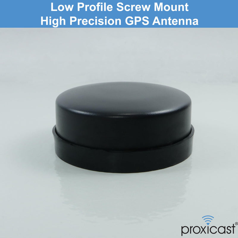 Proxicast Active/Passive GPS Antenna SMA - Through Hole Screw Mount Puck Antenna with Straight SMA Male Connector on 6 ft Coax Lead - 28 dB LNA (ANT-190-020) 6 ft lead - SMA Male