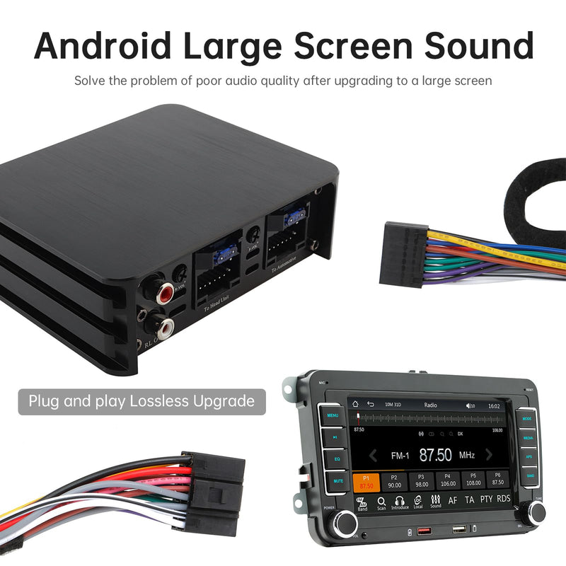4-Channel Full-Range Amplifier, 4 Channel 80W x 4 Class A/B Audio Modification Power Amplifier Digital Sound Processor for Android Car Player
