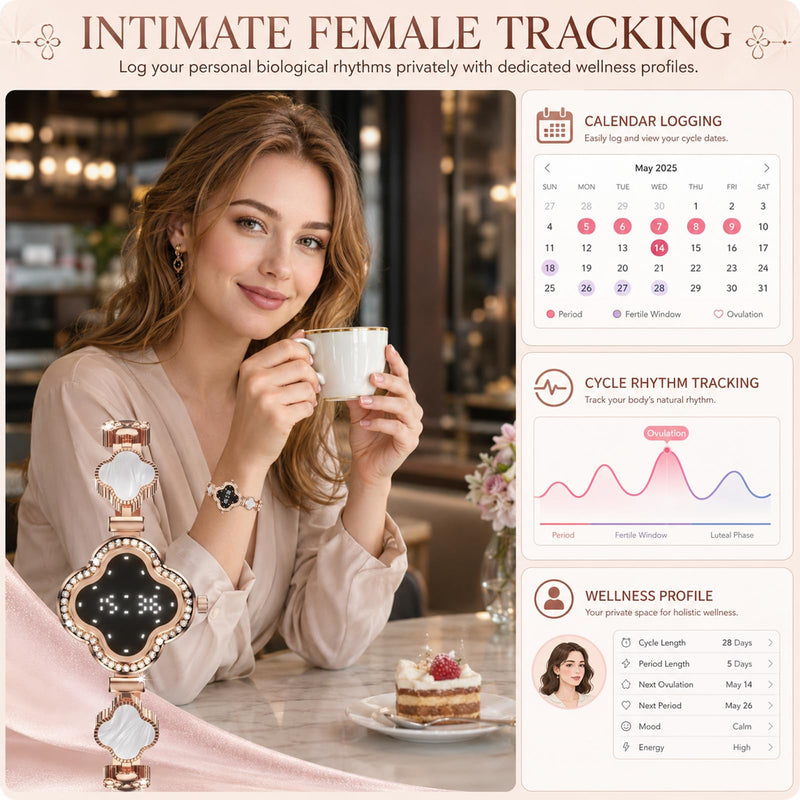 Yihou Smart Bracelet for Women Fitness Tracker Fitness Elegant Bracelet with Heart Rate Monitor Sleep Tracker for Android iOS Rosegold
