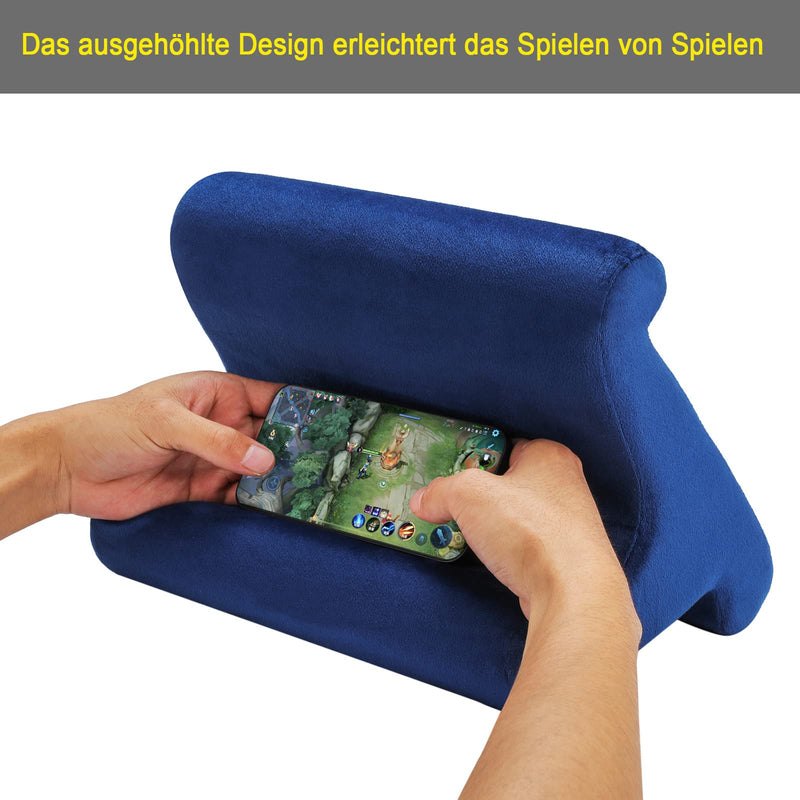 Tablet Pillow Stand Holder Dock for Bed with 3 Viewing Angles , Compatible with all tablets ,Phones and iPad Pro 9.7, 10.5,12.9 Air Mini 4 3, Kindle, E-Reader and books(Navy) Navy