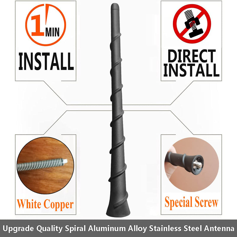 8 Inch Antenna for Dodge Dart (2013-2016), Flexible Rubber Dodge Dart Antenna Mast Replacement - Part Number 68297936AA
