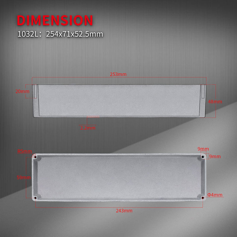 DaierTek 1032L Looper Guitar Pedal Enclosure Die-Cast Aluminum Effects Stomp Box Blank DIY 254x71x52.5mm