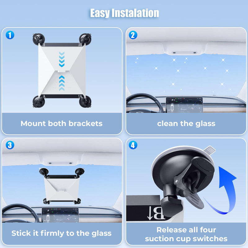 Starlink Mini Mount, Starlink Mini Suction Cup Mount for Car Windows & Sunroofs, Secure Mounting Kit with 2 Spare Cups & Anti-Slip Pad,All-Weather Stability for RVs, Trucks & Boats(Black) Black