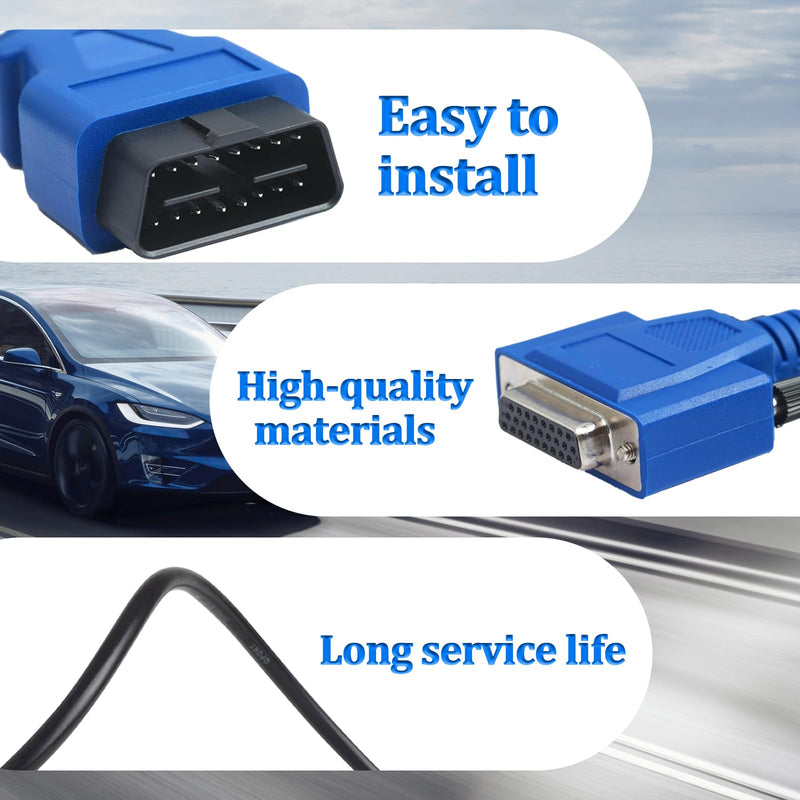 OBD2 OBDII J1962 16-Pin to DB26 Female Cable Adapter Fit for Nexiq USB Link 2 USB Link 3 Fit for J1962 Vehicles