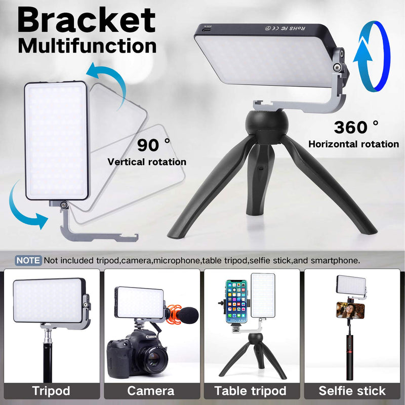 [AUSTRALIA] - G2 Pocket RGB Camera light,32Wh Built-in 4300mAh Rechargeable Battery 360°Full Color Gamut 9 Light Effects,2600-10000K LED Video Light Panel with Aluminum Alloy Body, Adjustable Tripod Stand 
