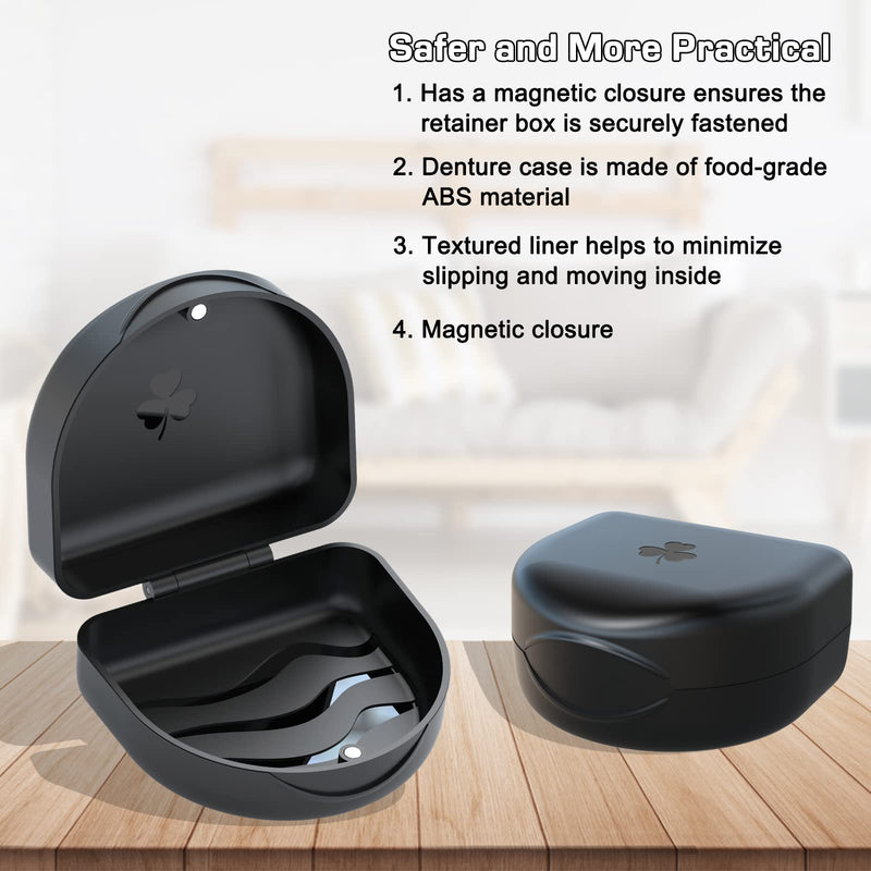 Braces Box Dento Box Rail Box (Also for Bite Splint, Grinding Splint) 1 Piece KFO Box (Black)