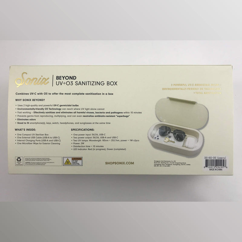 Sonix Beyond UV+O3 Sanitizer Box and Universal Charger UV and Ozone Disinfector for Phone, Mask, Makeup Brush, Nail Tool (Gold) Gold