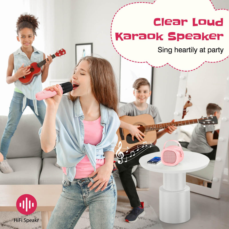 [AUSTRALIA] - LENRUE Karaoke Machine for Kids with Wireless Microphone, 4 Magic Voices, Karaoke Toys for Girls Boys, Best Birthday Gifts for Kids 4, 5, 6, 7, 8, 9, 10, 11, 12+(M65 Pink 1 Mic) M65 Pink 1 Mic 