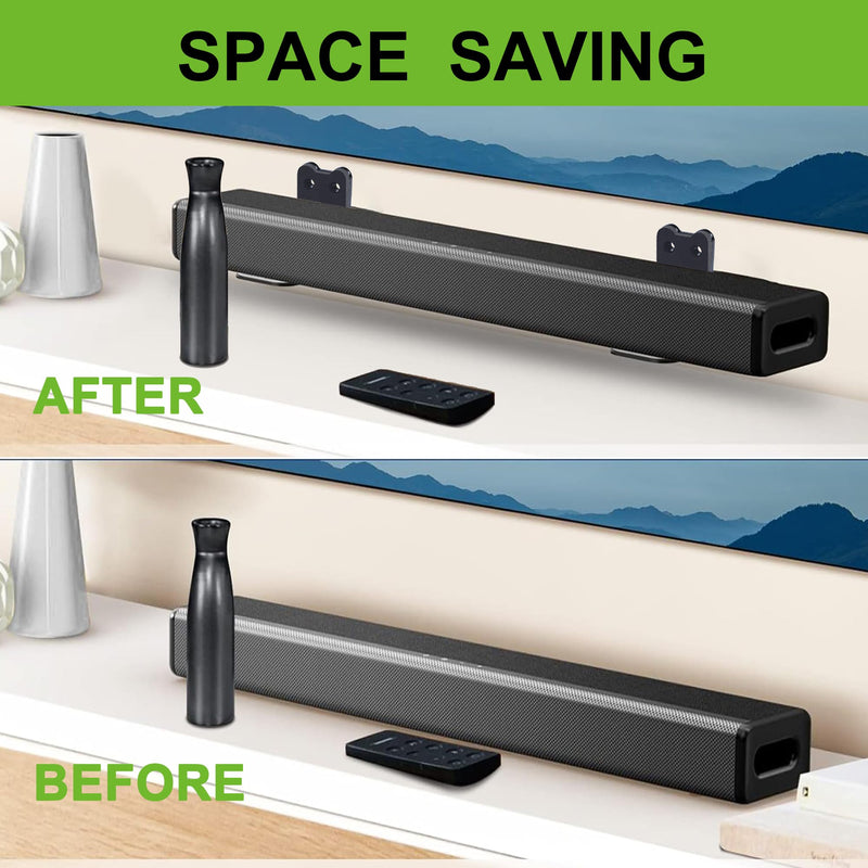 Suixing Adjustable Soundbar Mount, Universal Sound Bar Wall Brackets Works with Most Sound bar Mounts, Length Adjustable 3.4''-5.2'', Removable and Lockable Mounting Bracket(Curved) Black_3.4"-5.2" Length Adjustable 3.4"-5.2"