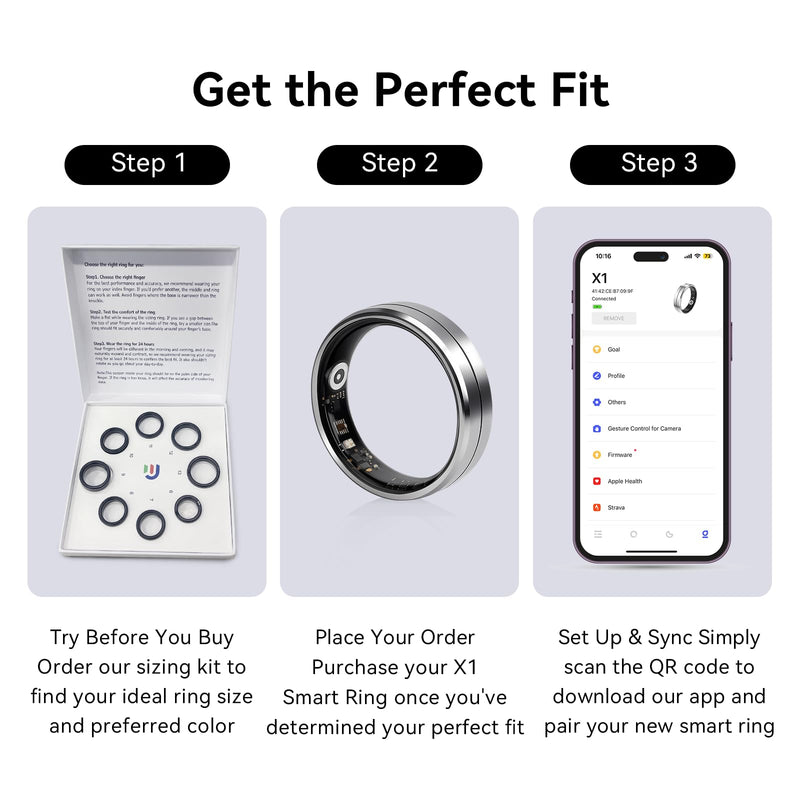 Smart Ring for Women Men, Health Tracker with Sleep & Activity Monitoring | 5ATM waterproof smart ring, Size 9, tracks sleep, heart rate and activity. No subscription, works with Android & iOS. Silver 9#