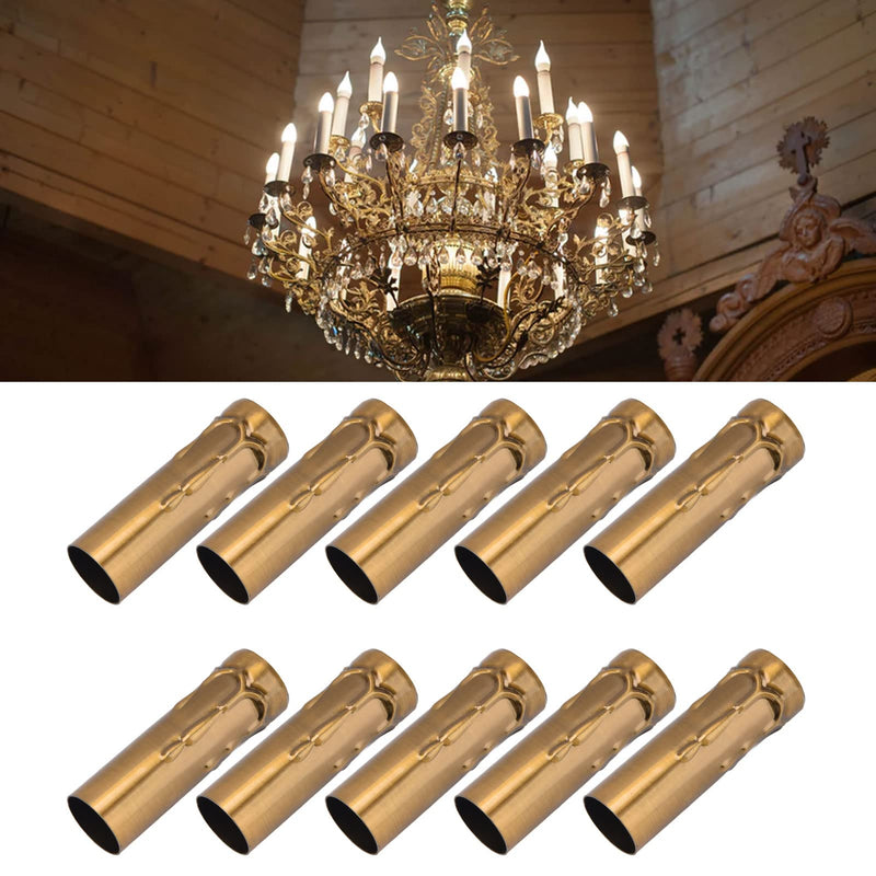Pack of 10 E14 Candle Holders Tubes Candle Holder Sleeve Lighting Accessories 25 x 80 mm (Gold Bronze)