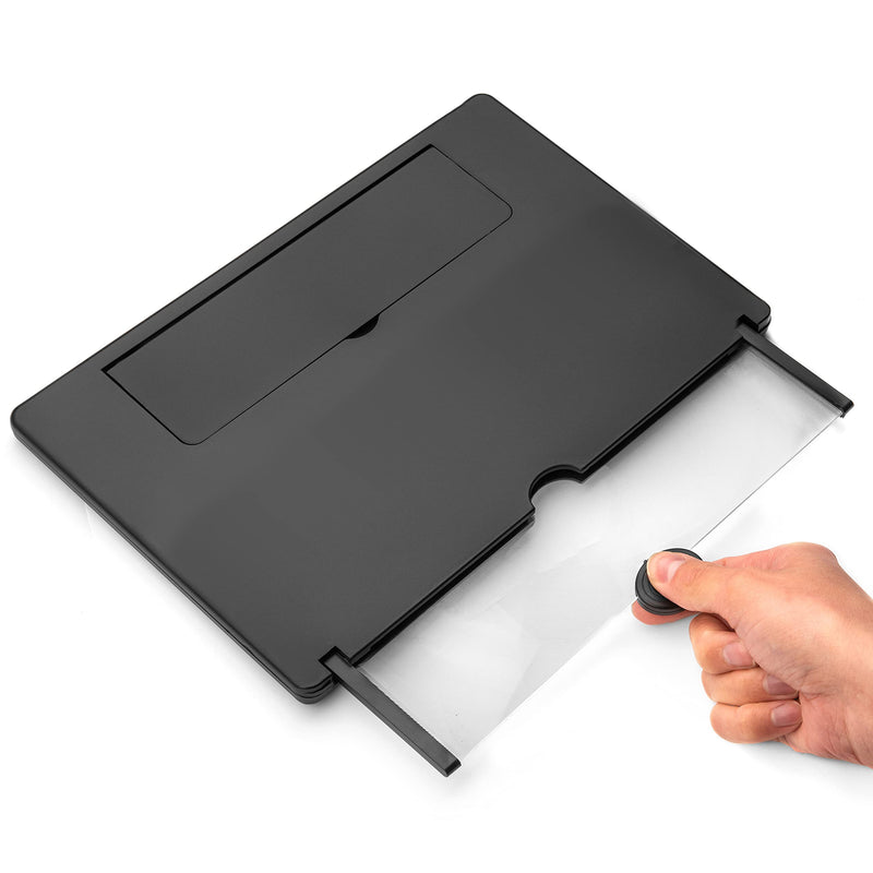 12" Phone Screen Magnifier - 3D Screen Magnifier for Cell Phone - Universal Smartphone Magnifying Screen - Thin and Portable Mobile Phone Screen Amplifier - Compatible with iPhone (Black, 12 inch) Black