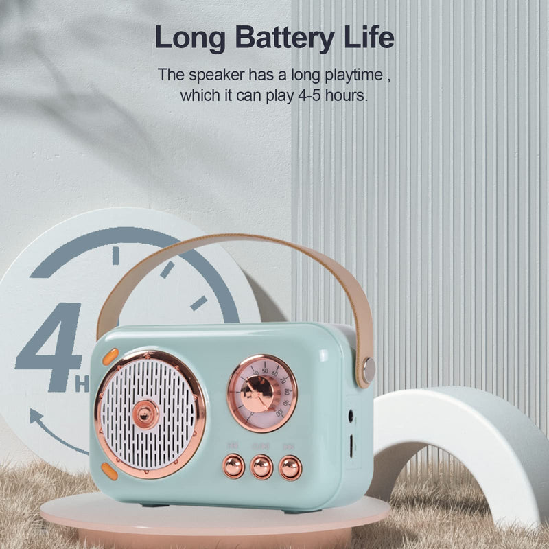 Portable Bluetooth Speaker with Microphone Set,Retro Bluetooth Speaker with Home Karaoke Machine,Portable Handheld Karaoke Mics Speaker Machine for Kids and Adults Home Party Birthday (Pink) (Green) green