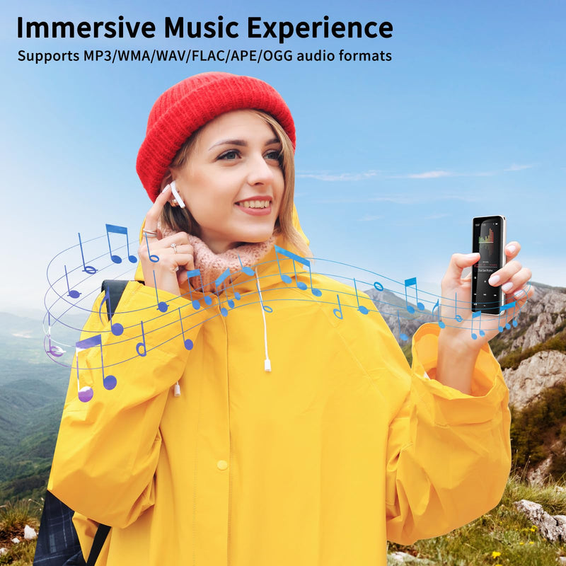 [AUSTRALIA] - 96GB MP3 Players, Music Player with Bluetooth 5.2, Volorful HiFi MP3 Digital Audio Players with HD Speaker, Mini Portable MP3 Player for Kids, Hiking, Traveling, Sports, FM Radio, Recorder (96GB) 96GB 