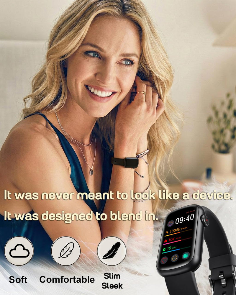 MorePro Health Fitness Tracker, 24/7 Heart Rate Monitor with Blood Pressure, Blood Oxygen, Sleep Tracking, IP68 Waterproof Activity Trackers with Step Counter, Compatible with iOS Android Black