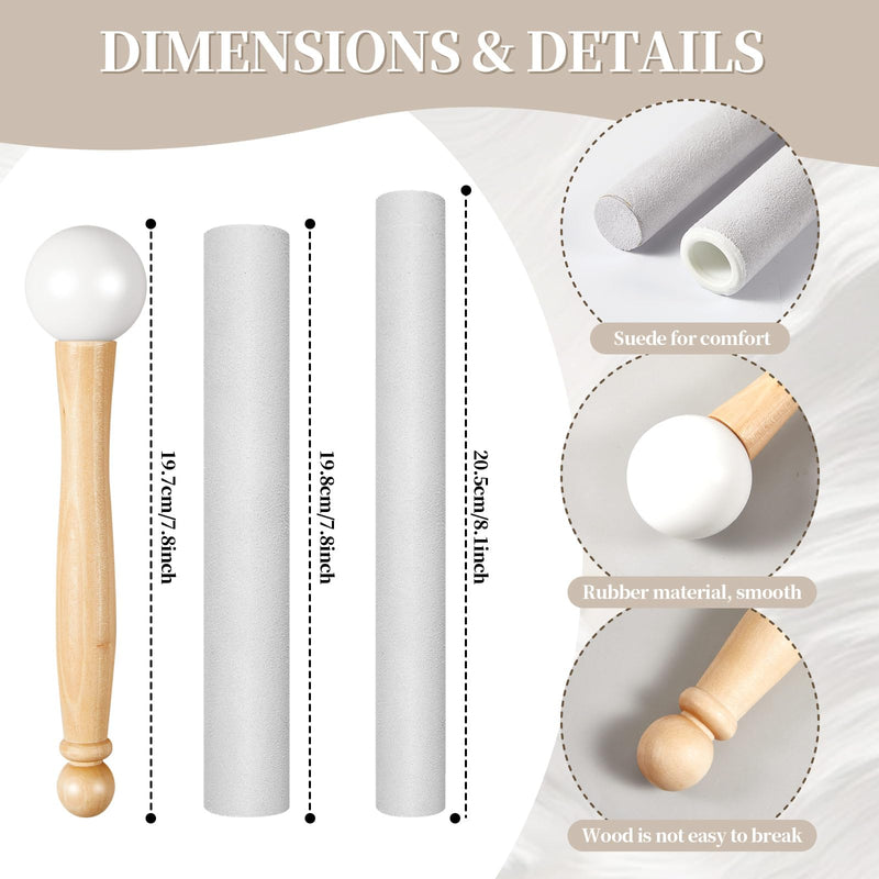6 Pcs Singing Bowl Cushion Set 3 Silk Cloth O Ring with 3 Crystal Singing Bowl Mallet Include Solid and Hollow Stick Wood Handle Rubber Mallet for 7-9 Tibetan Sound Meditation