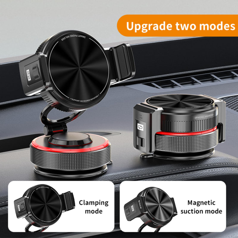 2026 Upgraded Vacuum Magnetic Mobile Phone Holder Cars for Magsafe Car Mount, Elastic Double Clamp and Magnetic Dual Mode, Mobile Phone Holder for iPhone17 Pro Max 16 15 14 13 12 & Samsun