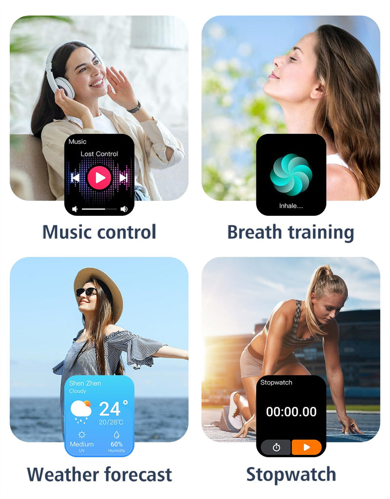 [AUSTRALIA] - GRV Smart Watch for iOS and Android Phones (Answer/Make Calls), Watches for Men Women IP68 Waterproof Smartwatch Fitness Tracker Watch with Heart Rate/Sleep Monitor Steps Calories Counter (Black) Black 